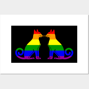 Cats love gay pride Posters and Art